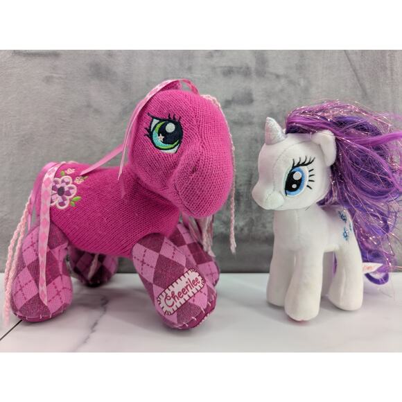 2 MLP soft plush Cheerilee 2007 & Sparkle Rarity 2017 unicorn my little pony - Picture 1 of 15